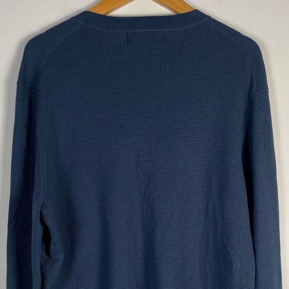 Banana Republic Italian Merino Yarn Crewneck Knit Sweater Size Large Blue - Picture 5 of 7